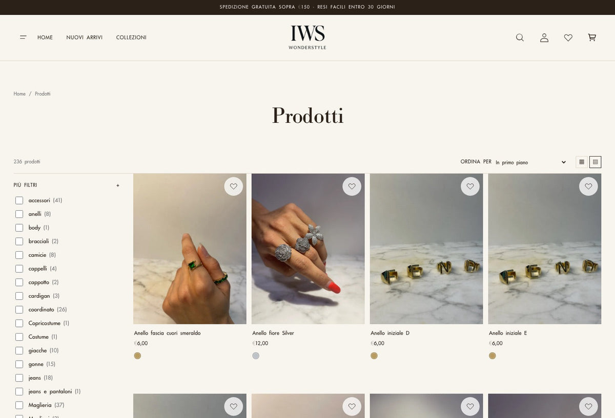 Tema FSWOND — pagina collezione desktop
