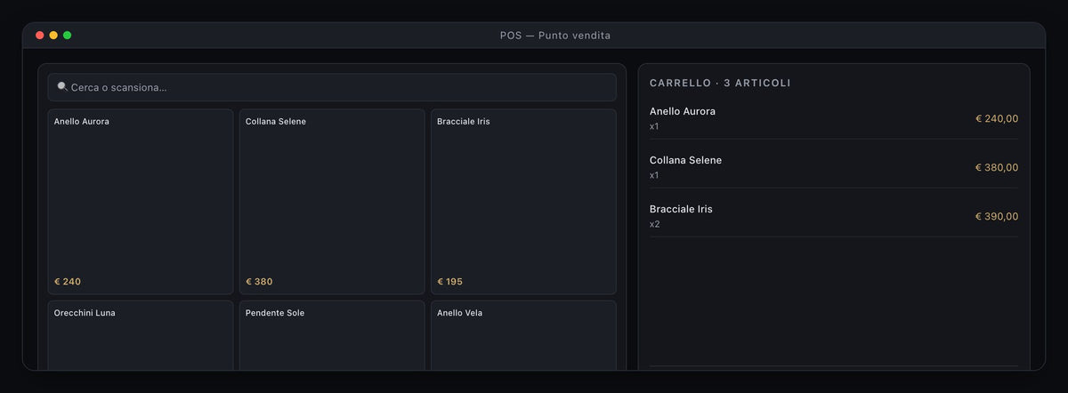 Gestionale SAVDESIGN — POS punto vendita con carrello