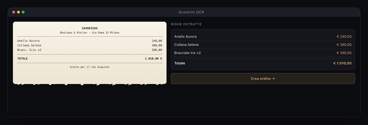 Gestionale SAVDESIGN — OCR scontrini